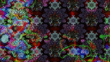 Raster illüstrasyonu. Güzel karalamalı çiçek desenli çizim. Küçük çiçekteki sevimli çiçek deseni. Güzel kumaş deseni.