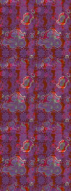 Raster - stok. Mor ve kahverengi çiçekli eskiz deseni, suluboya çiçek deseni, sevimli çiçek, duvar kağıdı, kart veya kumaş için fayanslı.