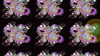 Çiçekli güzel suluboya desen. Siyah ve nötr renklerde. Raster illüstrasyonu.