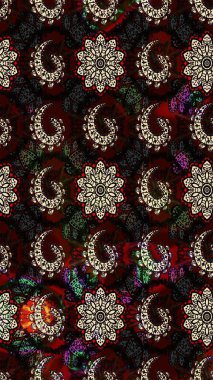 Siyah ve kahverengi renklerde. Raster illüstrasyonu. Anti-stres için Raster soyut şablon sayfası.