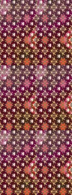 Çok kahverengi ve mor zarif küçük çiçekler ve kahverengi ve mor renkli komik böcekler, raster deseni, illüstrasyon.