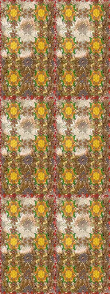 Raster illüstrasyonundaki çiçek desenli çizim. Düz Çiçek Elementleri Tasarımı. Renkli Yaz Temalı eskiz kalıbı. Kahverengi ve bej renkli çiçekler.