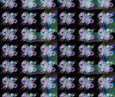 Küçük çiçekte güzel bir desen. Moda baskıları için zarif bir şablon. Robot resim. Çiçekli bahar çiçekleri. Motley illüstrasyonu. Küçük renkli çiçekler..