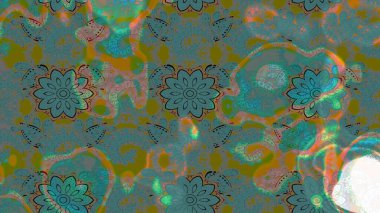 Raster illüstrasyonu. Tekstil veya kitap kapakları, imalat, duvar kağıtları, baskı, hediye paketi ve yapıştırma kitabı için çiçek eskizi geçmişi. Küçük ölçekli çiçeklerdeki basit sevimli desen.