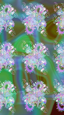 Raster Güzel kumaş deseni. Çiçek arkaplan ile soyut zarafet çizim deseni.