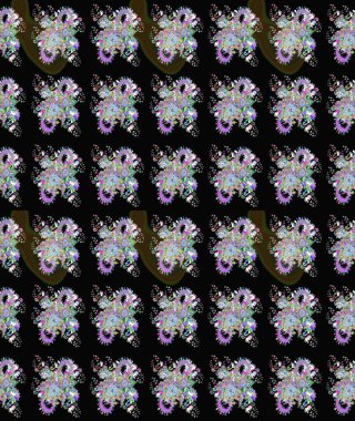 Vadinin çiçekleri siyah ve nötr renklerde. Çiçeksel çizim kalıbının çizimi.