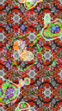 Eski usul. Kumaş, tekstil, duvar kağıdı baskısı için. Eskiz geçmişi. Raster illüstrasyonu. Tomurcukları çiçek olan sevimli bir çiçek deseni. Raster..