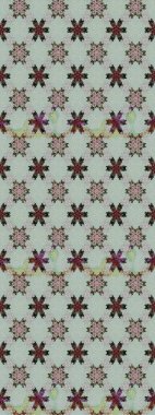 Raster illüstrasyonu. Düz Çiçek Elementleri Tasarımı. Çiçek desenli çizim. Asya tekstil tarzında. Renkli Bahar Teması eskiz kalıbı. Güzel kumaş deseni.