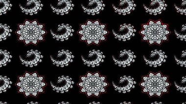 Hediye ambalaj kağıdı, tebrik kartları, posterler ve pankart tasarımı. Siyah ve nötr renklerde çiçekler. Raster düz çiçek çizim deseni.