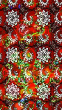 Güzel kumaş deseni. Renkli Yaz Temalı eskiz kalıbı. Düz Çiçek Elementleri Tasarımı. Raster illüstrasyonunda çiçek deseni çizimi.