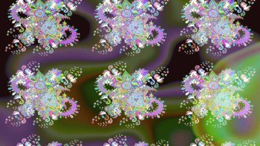 Sketch Colour Spring Theme eskiz kalıbı. Sevimli çiçek raster deseni. Yeşil ve gri renkli çiçekler. Düz Çiçek Elementleri Tasarımı.