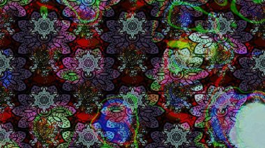 Düz Çiçek Elementleri Tasarım Raster illüstrasyonu. Çiçek desenli eskiz. Siyah ve kahverengi renkte çiçekler. Renkli Bahar Teması çizim şablonu.