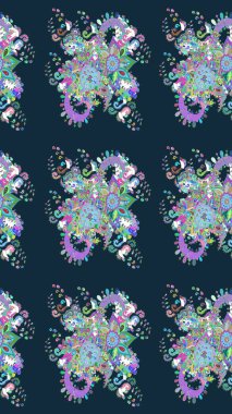 Nazikçe, güzel çiçek arkaplanı. Mavi ve nötr renklerde çiçekler. Raster çiçek desenli ve çiçekli..