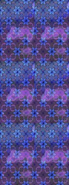 Raster illüstrasyonu. Mavi ve mor renkli çiçekler. Kusursuz çiçek deseni duvar kağıdı için kullanılabilir.