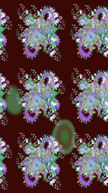 Botanik çizim kalıbı. Raster deseni. Organik elementler. Suluboya etkisi.