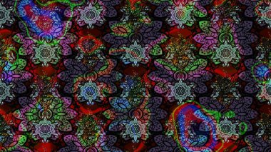 Klasik çiçekler. El çizimi, soyut ve süslü elementler. Yaz çiçekleri teması. Siyah ve kahverengi renkler. Suluboya resim taklit Raster illüstrasyonu.