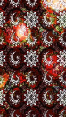 Çiçekli karalama şeklinde Raster çiçek deseni. Kahverengi ve siyah renkli çiçekler. Nazik, narin çiçek arkaplanı.