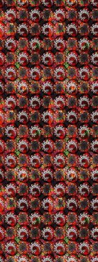 Raster illüstrasyonu. Raster illüstrasyonu. Şirin karalamalı çiçek desenli çizim. Eskiz tarzı siyah ve kırmızı renkler. El yapımı çiçek ve bitki koleksiyonu.