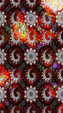 Parlak renkli çiçekleri ve siyah ve kahverengi renkte yaprakları olan harika bir çiçek deseni. Modern çiçek arkaplanı. Halk tarzı. Moda baskıları için zarif bir şablon.