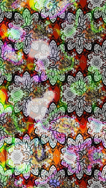 Çiçek buketleriyle klasik bir eskiz şekli. Raster illüstrasyonu. Gri ve nötr renklerde.