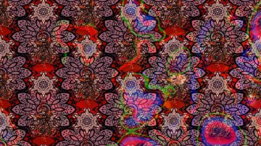 Çiçek buketleriyle klasik bir eskiz şekli. Raster illüstrasyonu. Kahverengi renklerde.