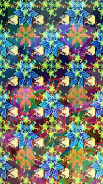 Moda baskısı. Suluboya desenli çiçek deseni. Çiçeğin suluboya çizimlerinin mükemmel deseni. Dekorasyon ve tasarım için güzel bir desen. Ayarlanmış.