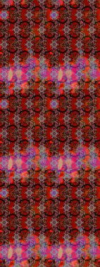 Raster illüstrasyonu. Kahverengi ve kırmızı renklerde güzel bir tekstil. Suluboya çiçekli çiçek deseni.