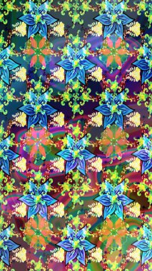 Moda baskısı. Suluboya desenli çiçek deseni. Çiçeğin suluboya çizimlerinin mükemmel deseni. Dekorasyon ve tasarım için güzel bir desen. Ayarlanmış.