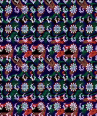 Şirin çiçekler. Raster Moda kumaş deseni. Çizgi çizimi deseni.