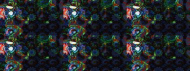 Chichi 'nin kumaş kalıbını çiz. Raster illüstrasyonu. Çiçek deseni. Renkli Bahar Teması eskiz kalıbı. Düz Çiçek Elementleri Tasarımı.