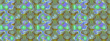 Yeşil ve mavi renkte çiçekler. Sketch Colour Spring Theme eskiz kalıbı. Sevimli çiçek raster deseni. Düz Çiçek Elementleri Tasarımı.