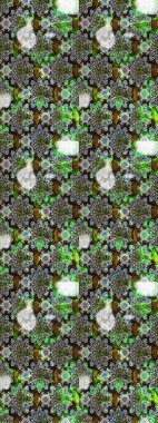 Millefleur 'lar. Küçük gri ve yeşil renkte güzel bir besin torbası deseni, çiçekler. Tekstil, kumaş, kapaklar, duvar kağıtları, baskı, paket, koleksiyon defteri, örgü, dekupaj için çiçek arkaplanı..