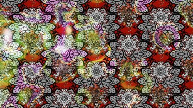 Çiçek desenli raster, gri ve nötr çizgi grafik desenli soyut raster arkaplan. Modern stil dokusu.