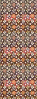 Kahverengi ve nötr renkler ve parlak çiçekler üzerine soyut çizim deseni. Küçük çiçekte hoş bir çiçek deseni var. Çiçek elementli zarif raster dokusu..