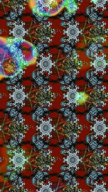 Moda baskıları için zarif bir şablon. Halk tarzı. Modern çiçek arkaplanı. Parlak renkli çiçekleri ve kırmızı ve gri renkte yaprakları olan muhteşem bir çiçek deseni..