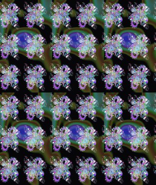 Raster Yumuşak kumaş deseni. Raster çiçek izi. Klasik taslak çizimi. Çiçekli siyah ve yeşil çizim deseni.