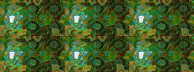 Renkli Bahar Teması eskiz kalıbı. Çiçekli çizim şekli. Düz Çiçek Elementleri Tasarımı. Yeşil ve kahverengi renkte çiçekler.