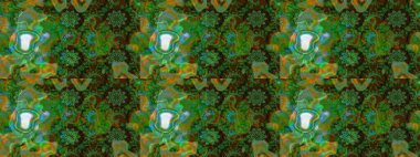 Renkli Bahar Teması eskiz kalıbı. Çiçekli çizim şekli. Düz Çiçek Elementleri Tasarımı. Yeşil ve kahverengi renkte çiçekler.