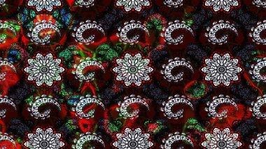 Siyah ve kahverengi renkte çiçekler. Elle boyanmış suluboya resim çizimi çiçekler ve bitkiler.