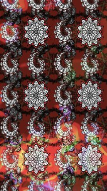 Suluboya tarzında kahverengi ve gri renklerde. Küçük çiçekli yay deseni çiz. Raster illüstrasyonu.