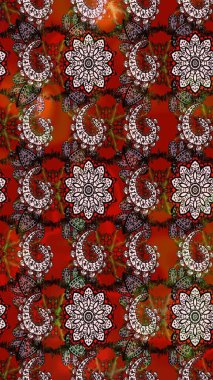 Çiçekler suluboya tarzında kahverengi ve kırmızı renklerde. Suluboya çizim kalıbı. Çiçek izi.