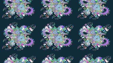 Nazikçe, güzel çiçek arkaplanı. Çiçekli karalama şeklinde Raster çiçek deseni. Mavi ve nötr renkte çiçekler.