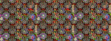 Raster illüstrasyonu. Gri ve siyah renklerde. Çiçek. Taslak dekoratif arka plan, çiçek mandala.