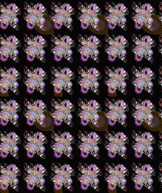 Çizim çiçek deseni duvar kağıdı, web sitesi arka planı, ambalaj kağıdı, davetiye, broşür, afiş veya web sitesi için kullanılabilir. Parlak elementlerin. El çizimi Raster illüstrasyonu.