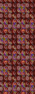 Karalama çiçekleri çizim kalıbı. Kahverengi ve pembe el çizimi desen. Sanat ilham verici ve pembe renkli çiçekler ve arkasında izler bırakıyor. Raster deseni.