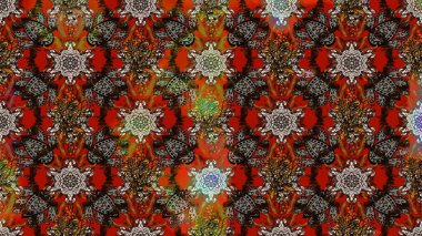 Düz Çiçek Elementleri Tasarımı. Raster illüstrasyonundaki çiçek desenli çizim. Süslü kumaş deseni. Renkli Bahar Teması çizim şablonu.