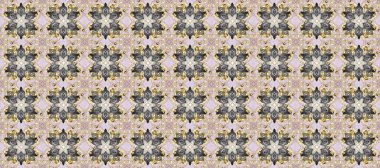 Kusursuz oryantal klasik altın desen. Tarafsız, gri ve bej renklerde altın tekrarlayan elementler içeren Raster soyut arka planı.