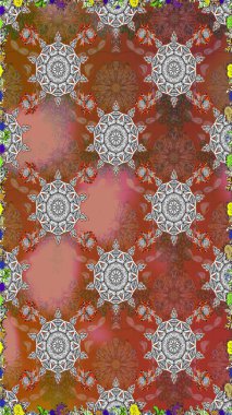 Bahar mevsimi. Nazik romantik baskı. Tatil havası. Raster dikişsiz şirin çiçek deseni. Kahverengi renkte çiçekler.