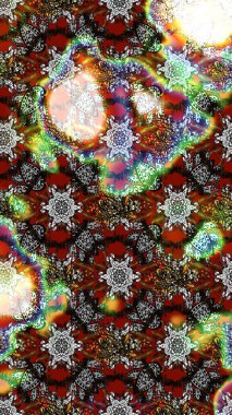 Gri ve kahverengi renkli çiçekler. Raster illüstrasyonunda çiçek deseni çizimi.