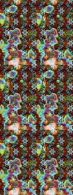 Mavi ve yeşil renkli çiçekler. Hediye ambalaj kağıdı, tebrik kartları, posterler ve pankart tasarımı. Raster düz çiçek çizim deseni.